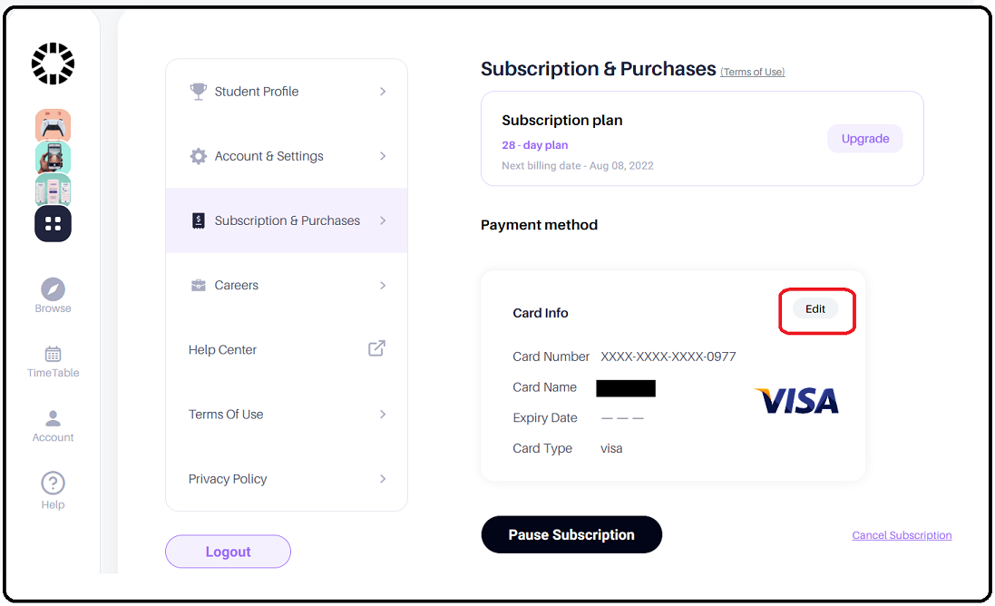 bitstamp how do i update credit card